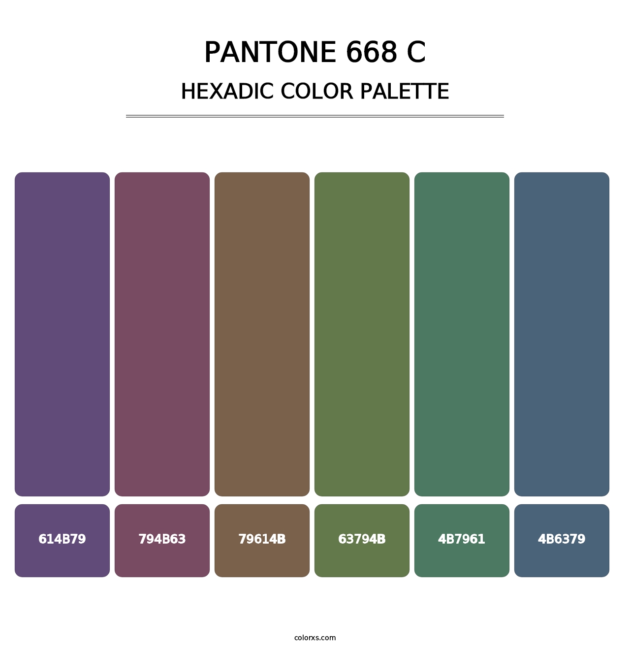 PANTONE 668 C - Hexadic Color Palette