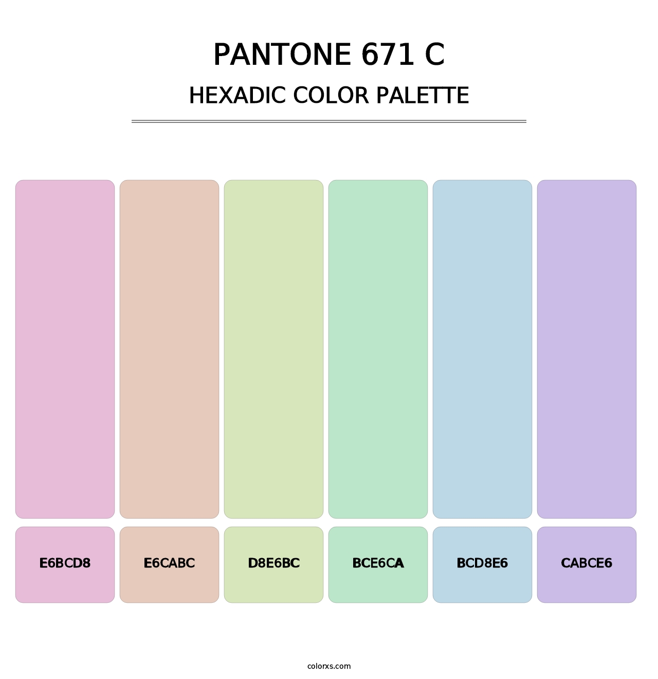 PANTONE 671 C - Hexadic Color Palette