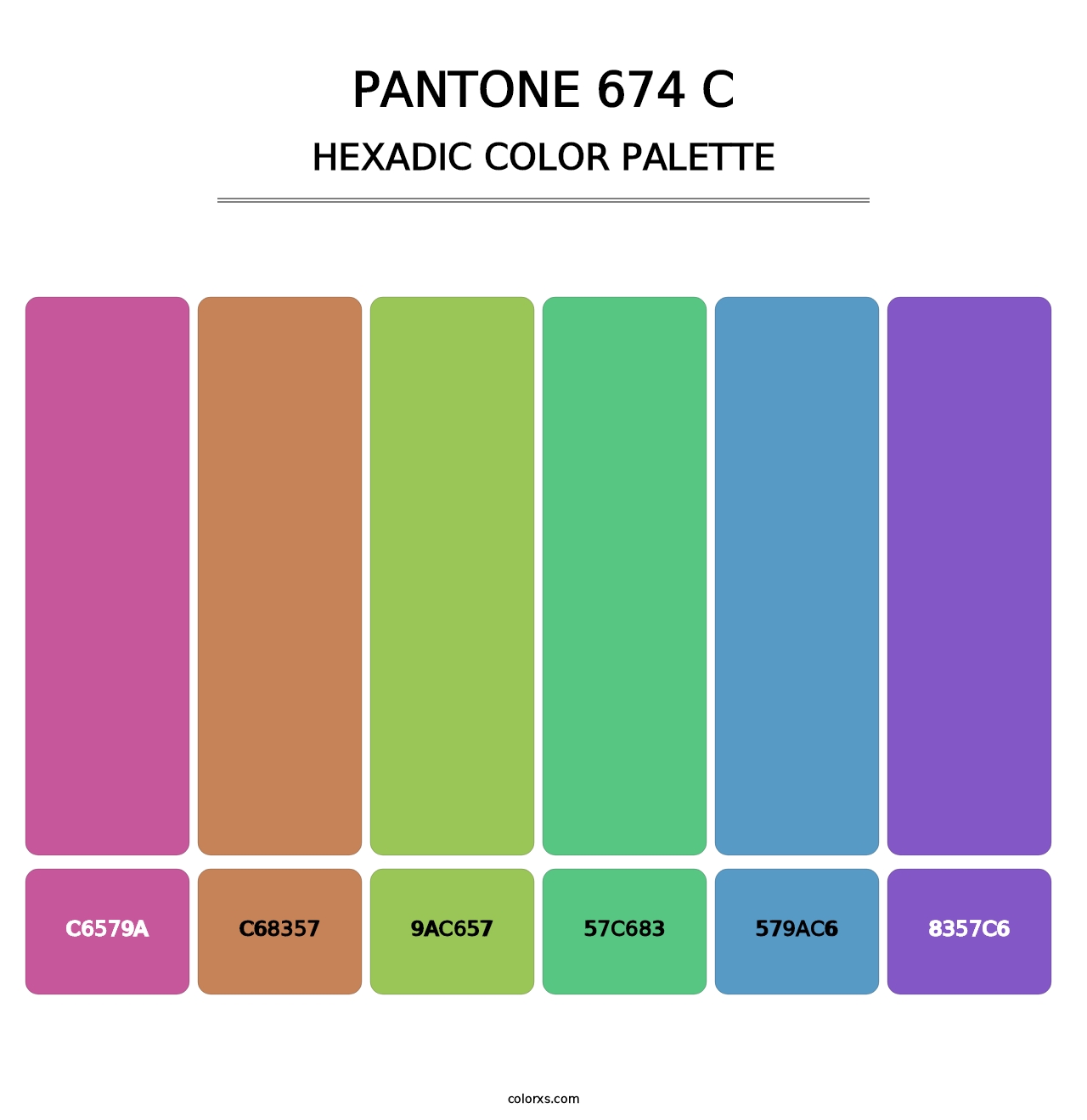 PANTONE 674 C - Hexadic Color Palette