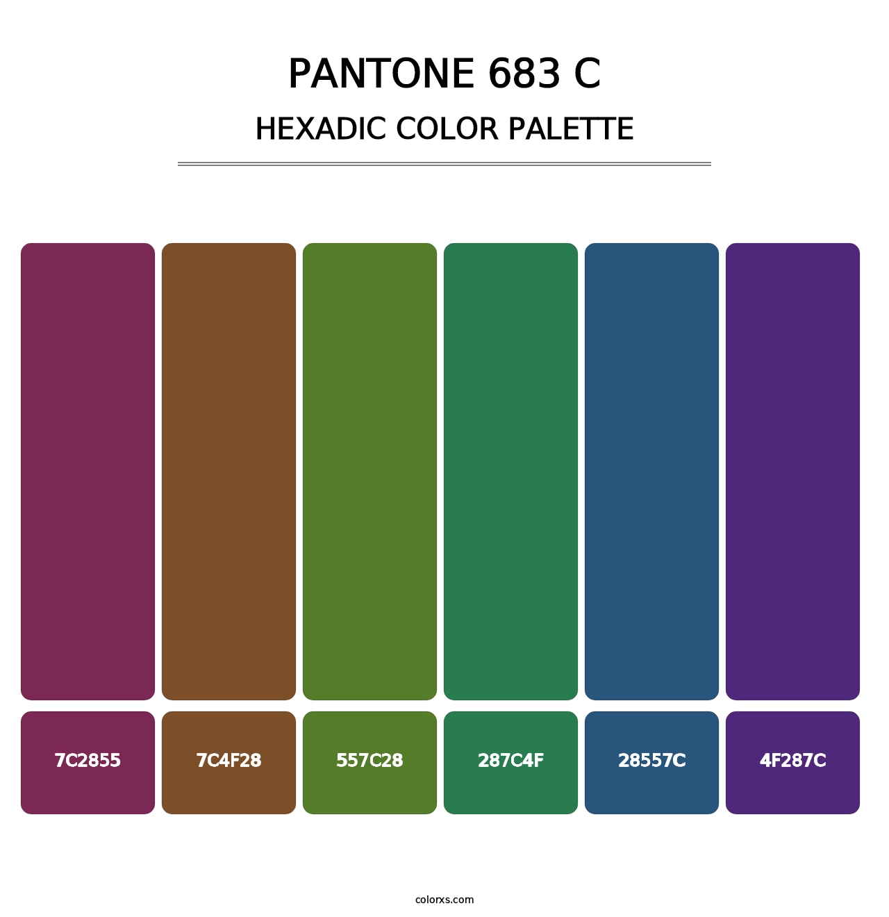 PANTONE 683 C - Hexadic Color Palette