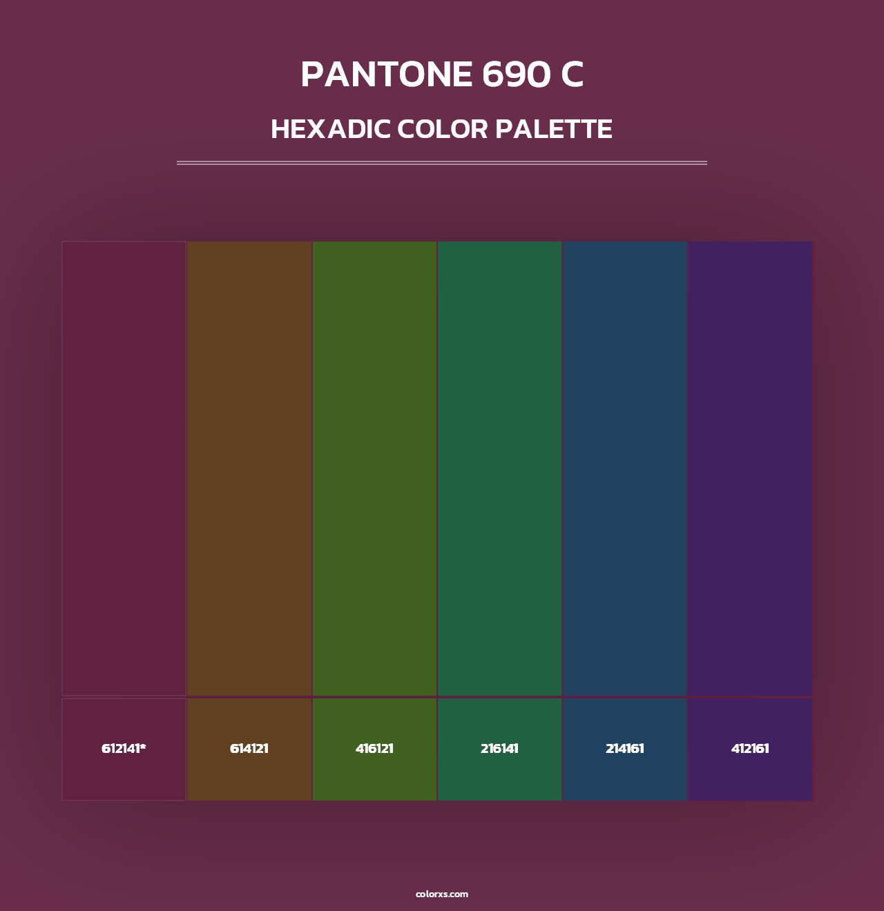 PANTONE 690 C - Hexadic Color Palette