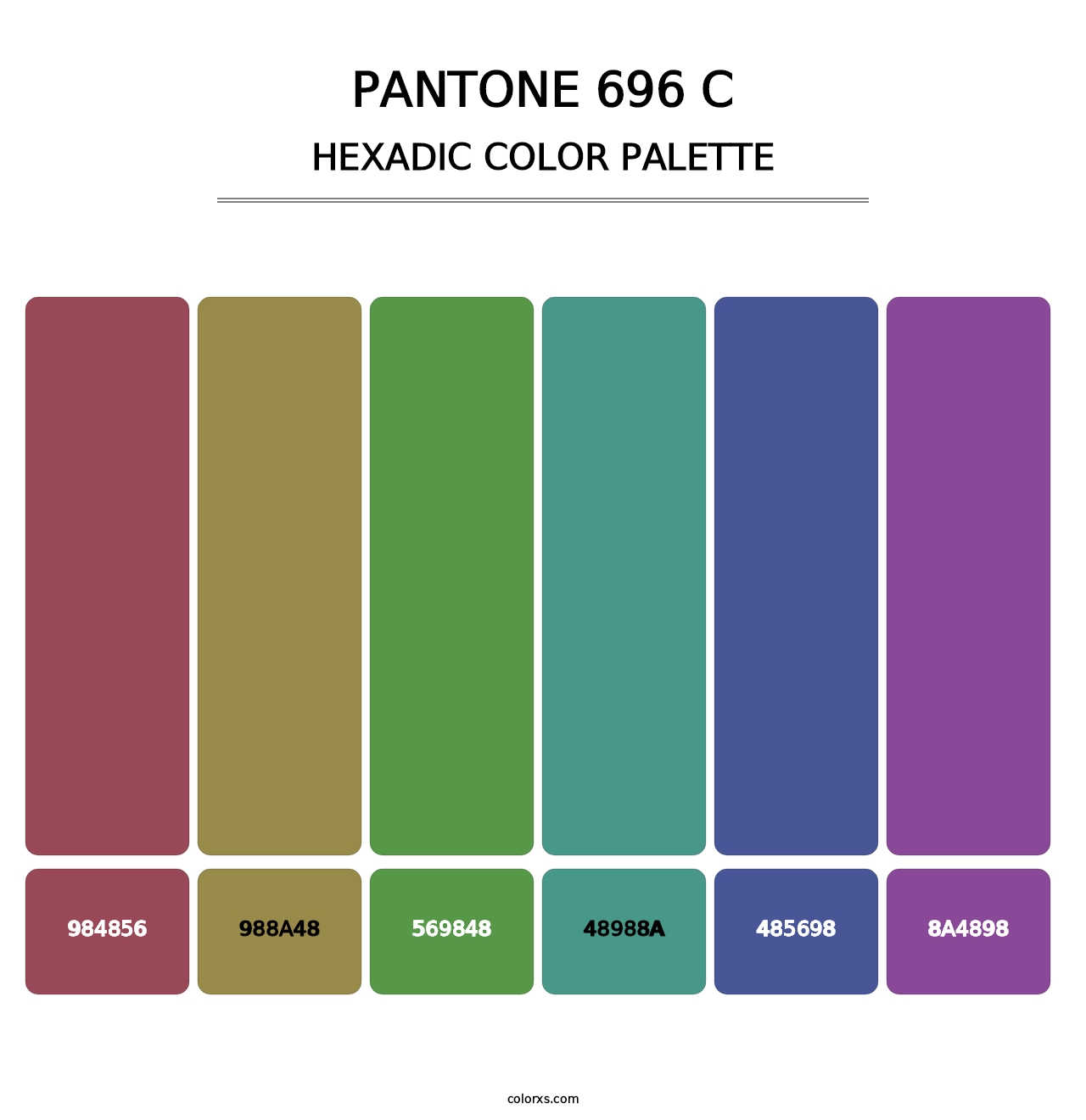 PANTONE 696 C - Hexadic Color Palette