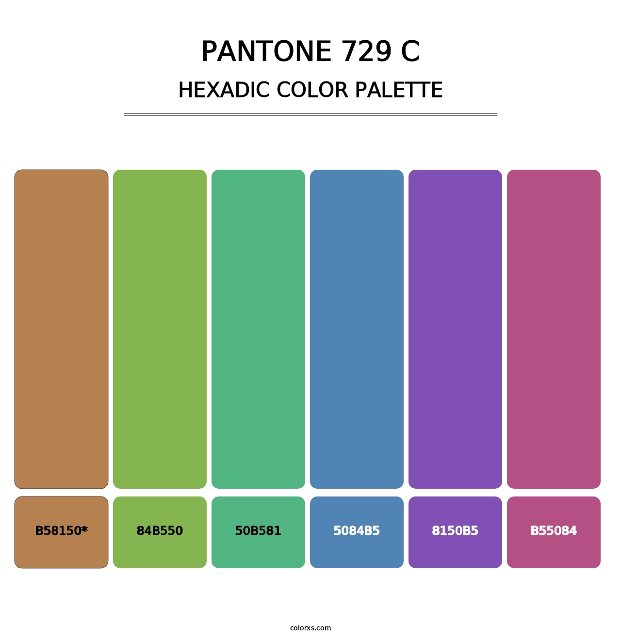 PANTONE 729 C - Hexadic Color Palette