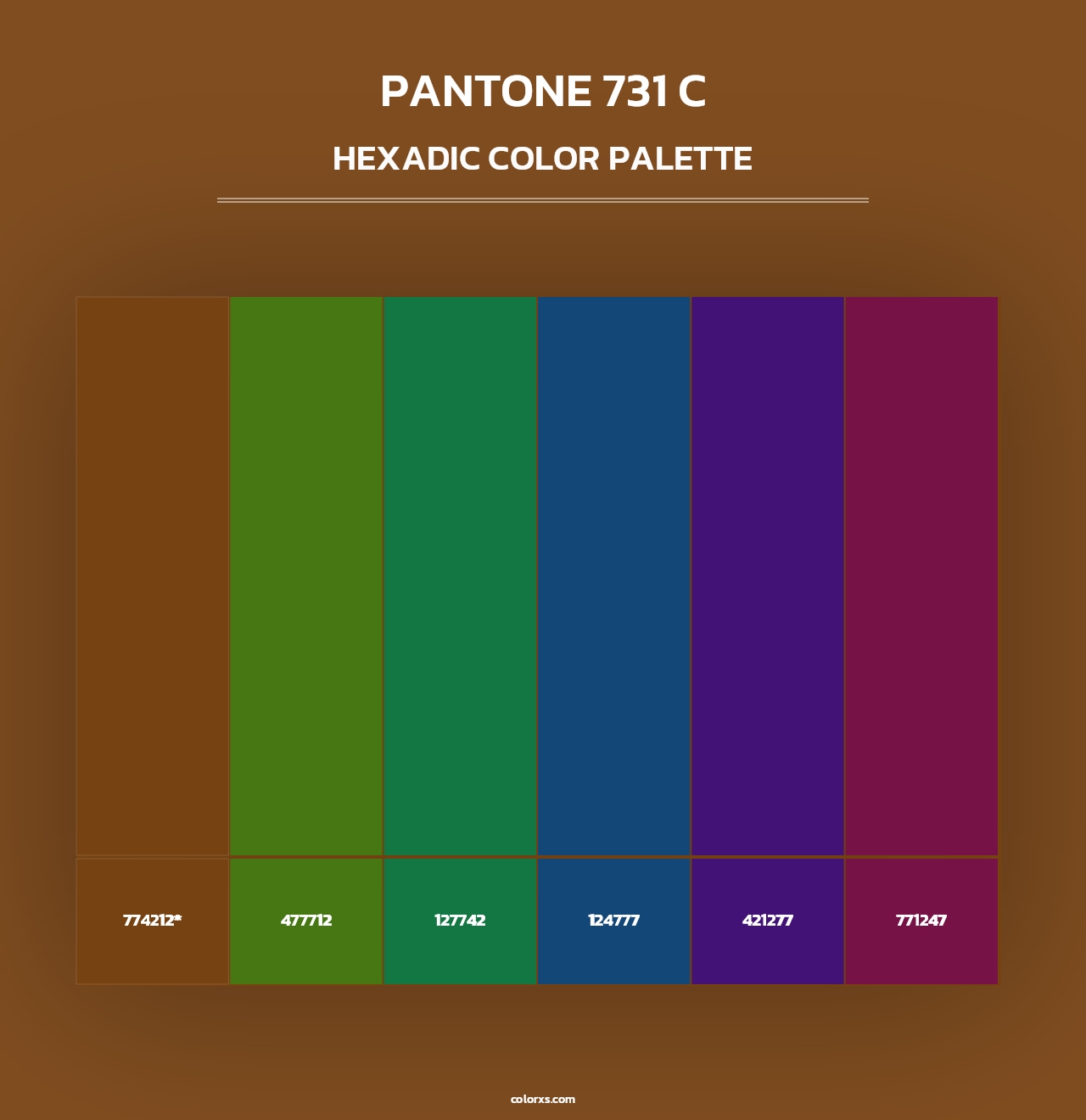 PANTONE 731 C - Hexadic Color Palette
