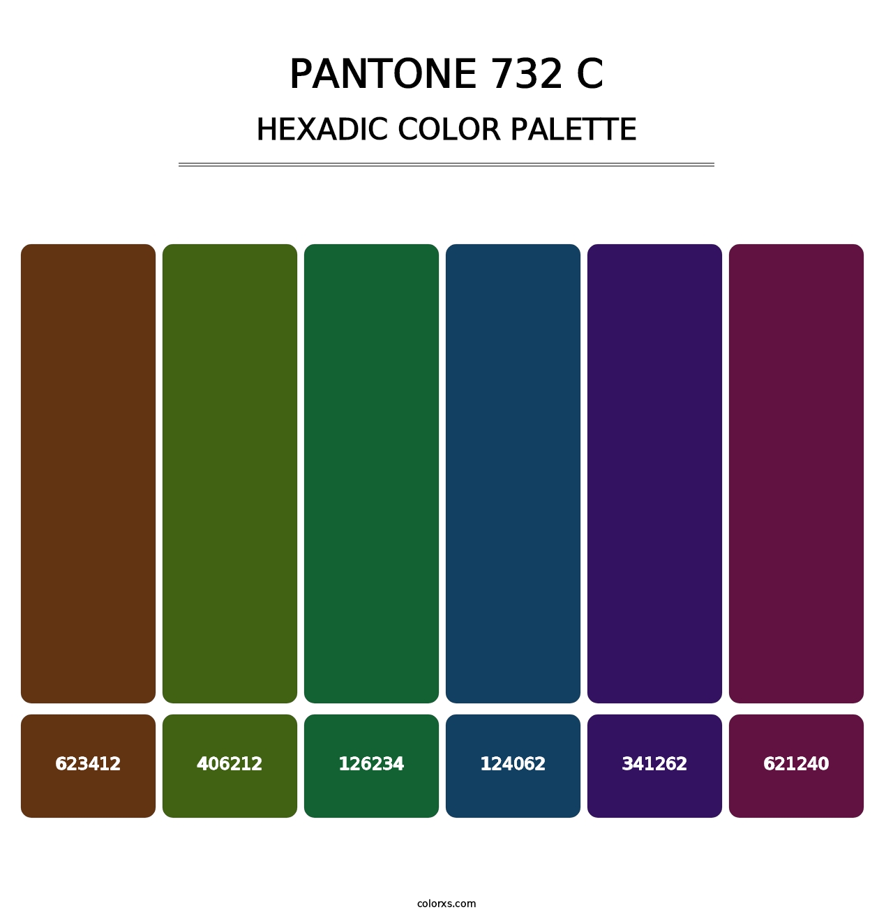 PANTONE 732 C - Hexadic Color Palette