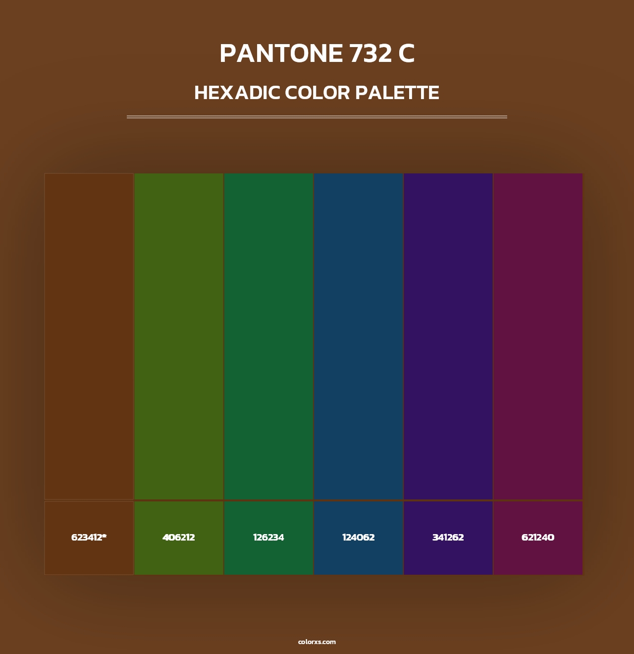 PANTONE 732 C - Hexadic Color Palette