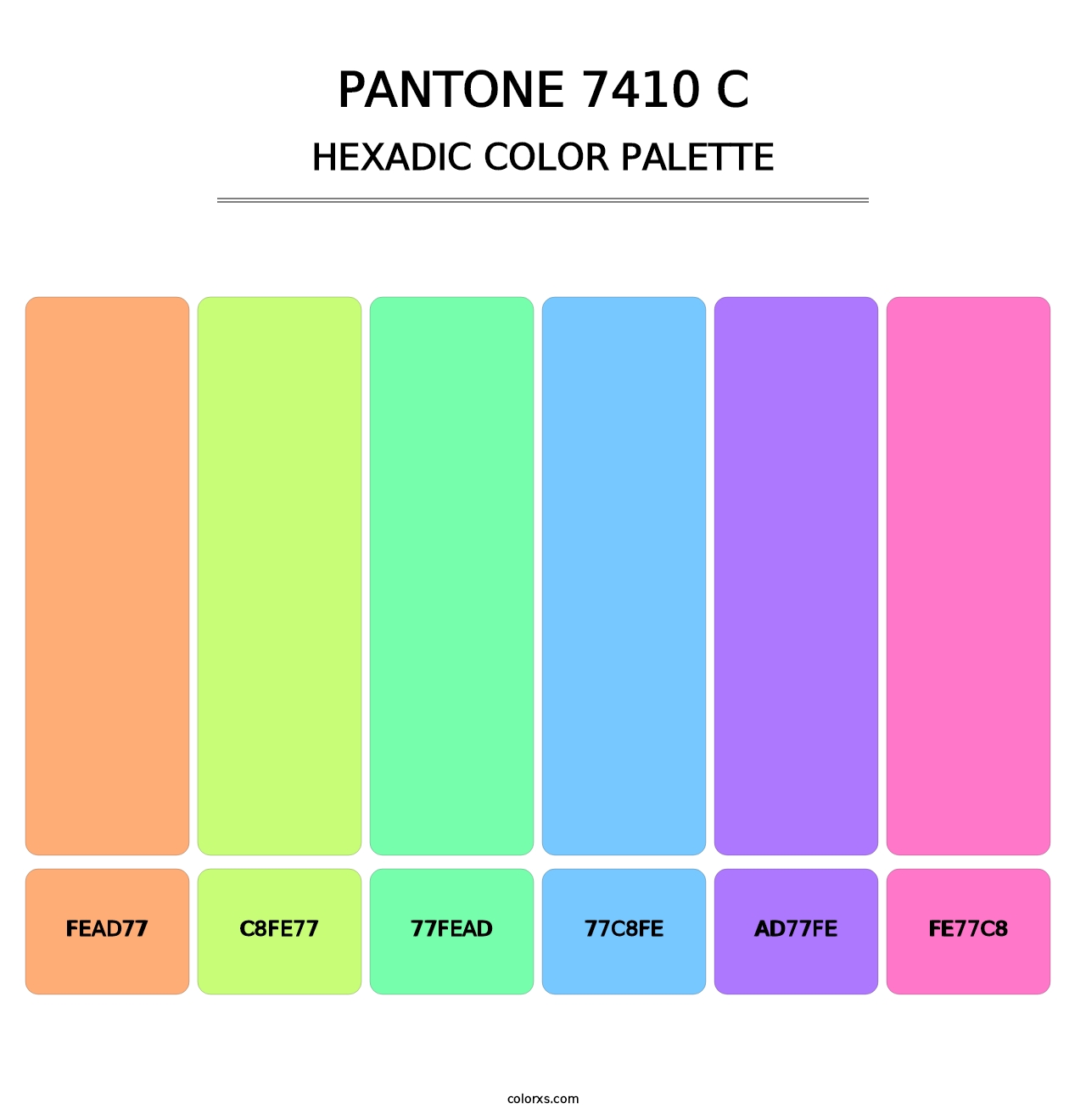 PANTONE 7410 C - Hexadic Color Palette