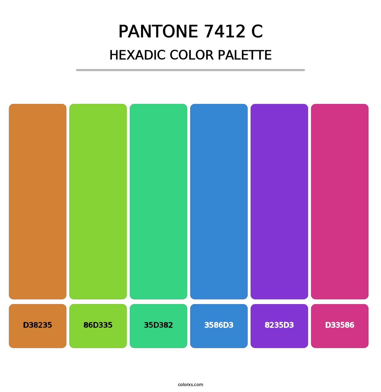 PANTONE 7412 C - Hexadic Color Palette