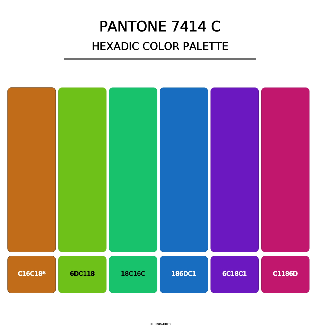PANTONE 7414 C - Hexadic Color Palette