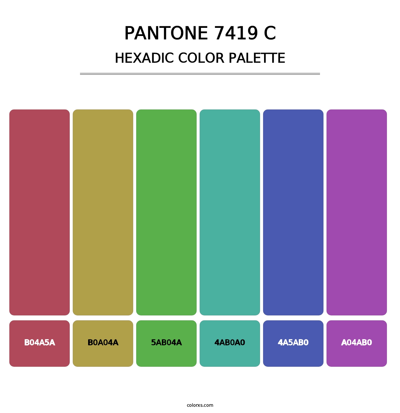 PANTONE 7419 C - Hexadic Color Palette