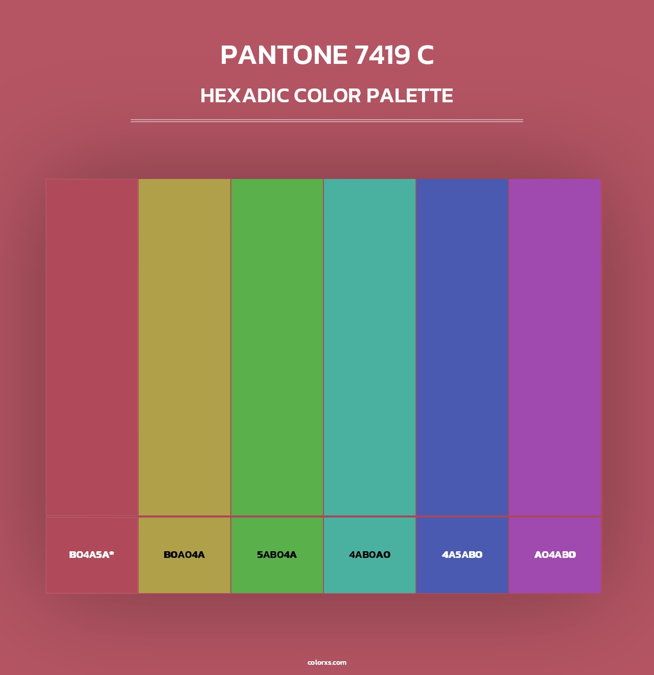 PANTONE 7419 C - Hexadic Color Palette