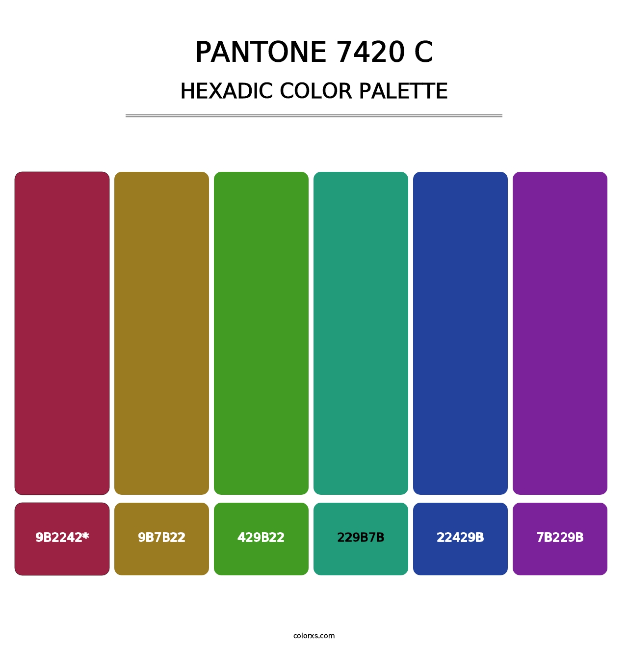 PANTONE 7420 C - Hexadic Color Palette