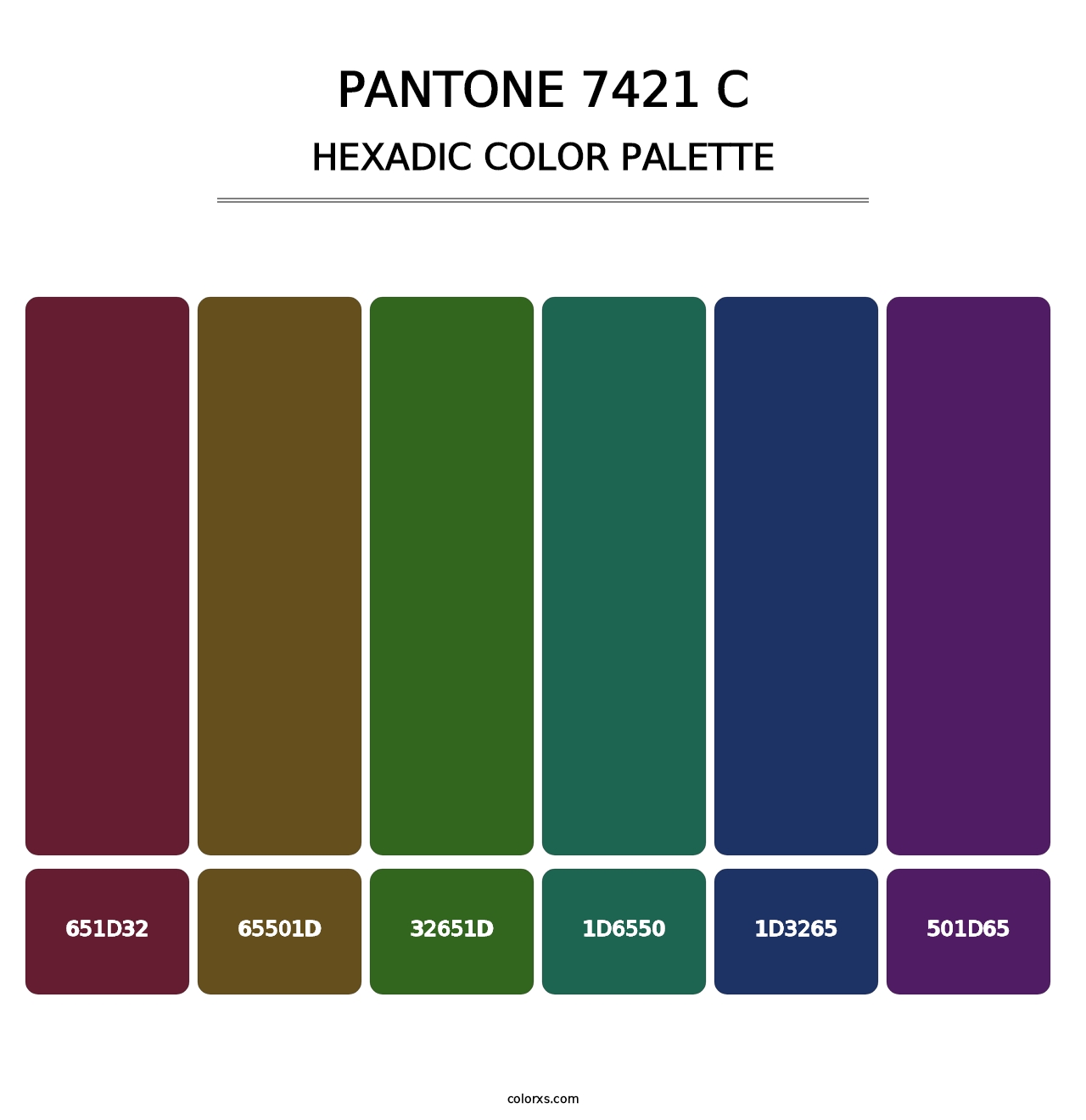 PANTONE 7421 C - Hexadic Color Palette