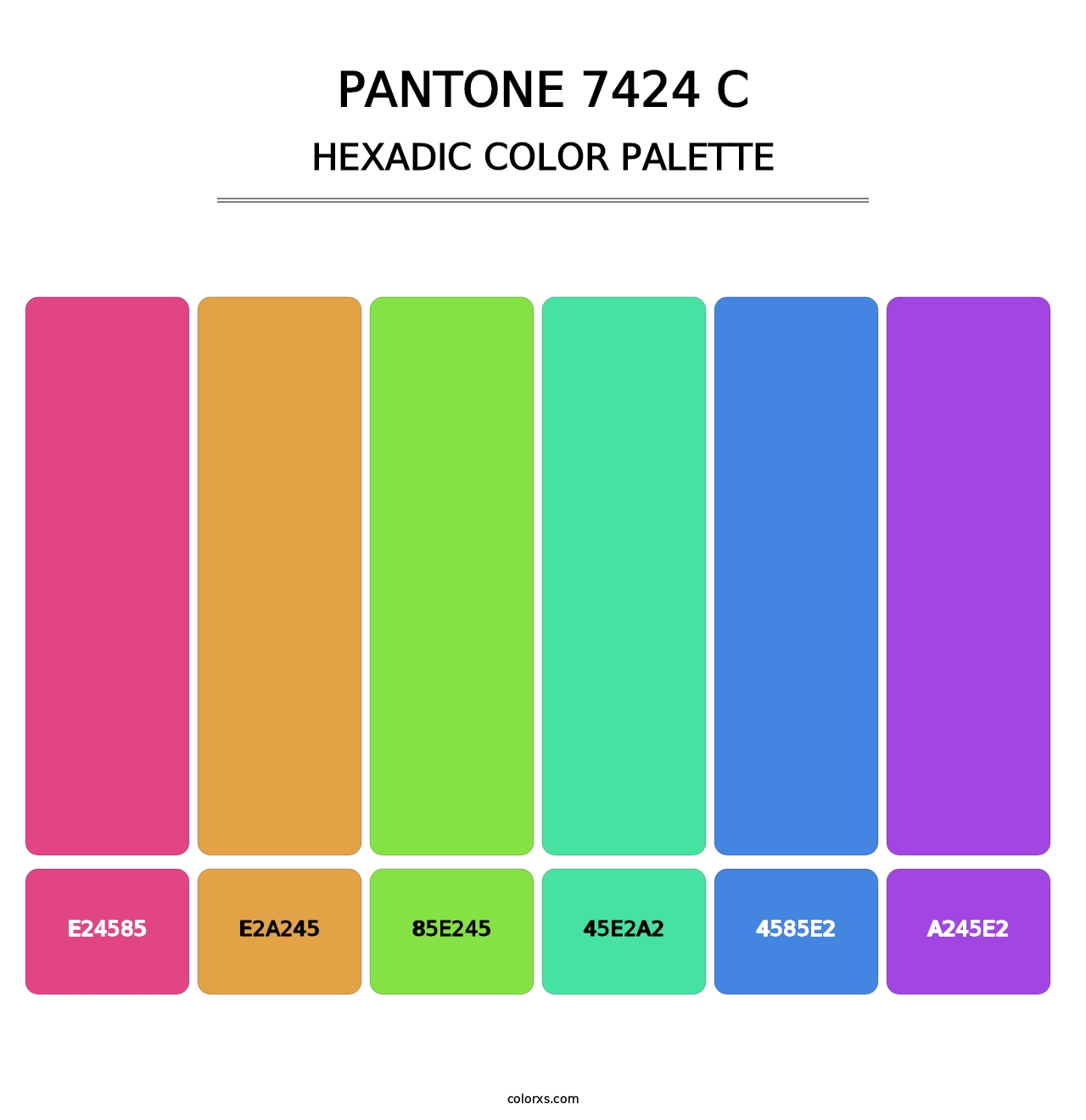 PANTONE 7424 C - Hexadic Color Palette