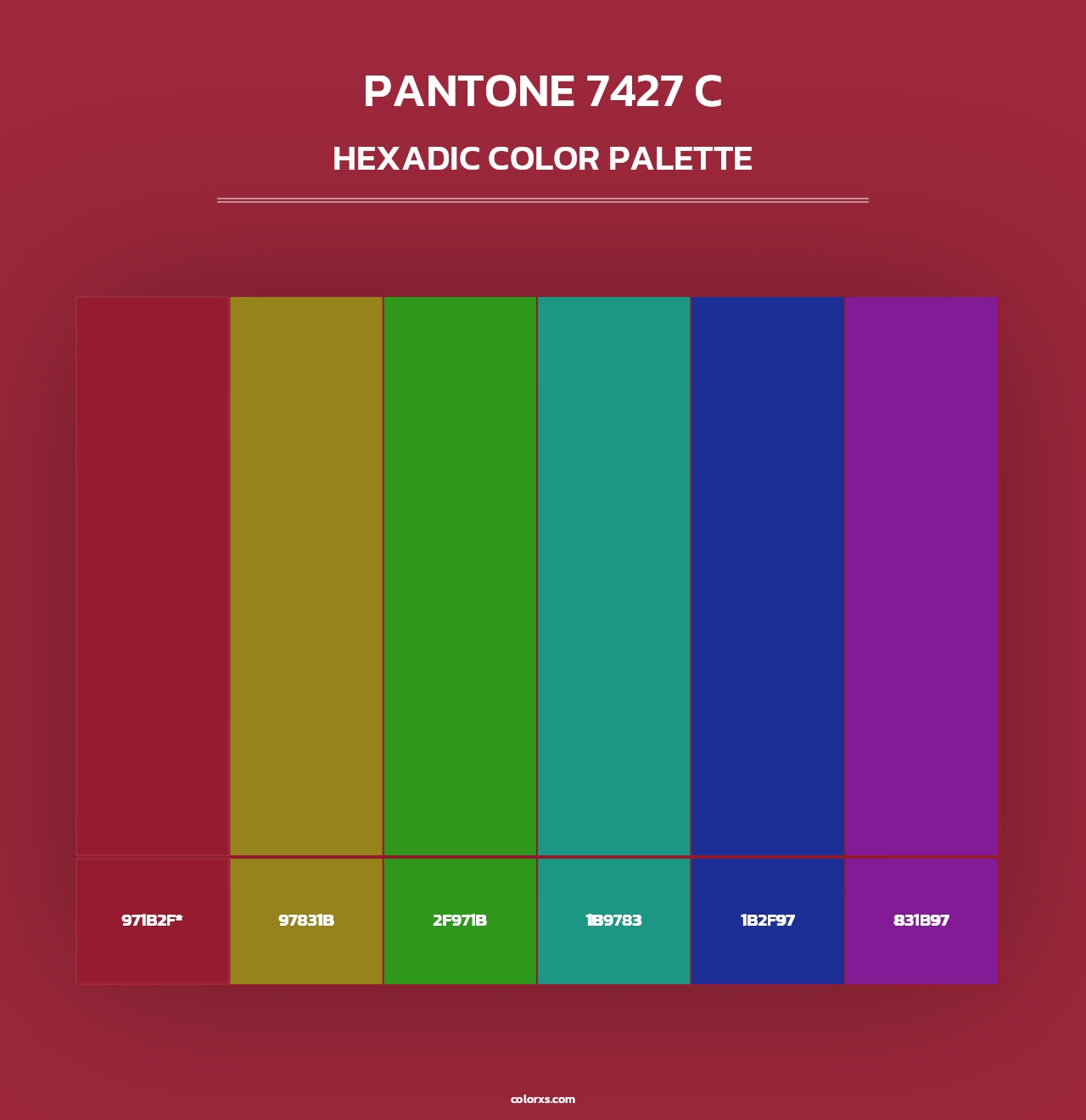 PANTONE 7427 C - Hexadic Color Palette