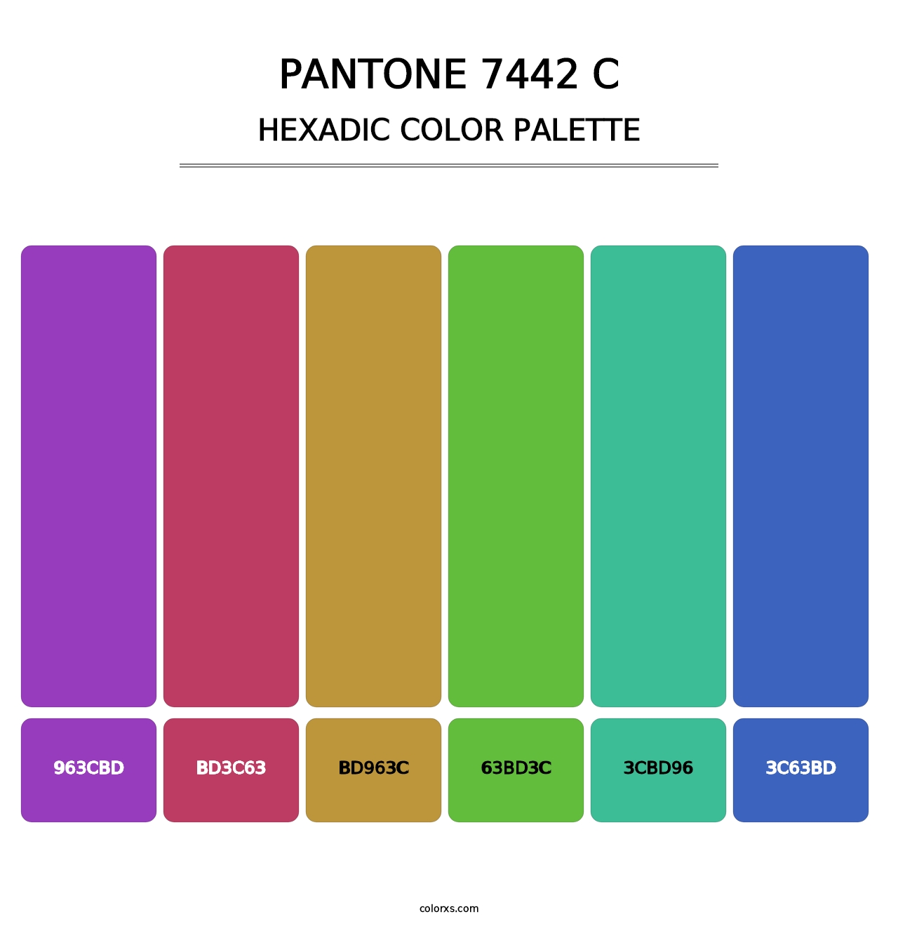 PANTONE 7442 C - Hexadic Color Palette