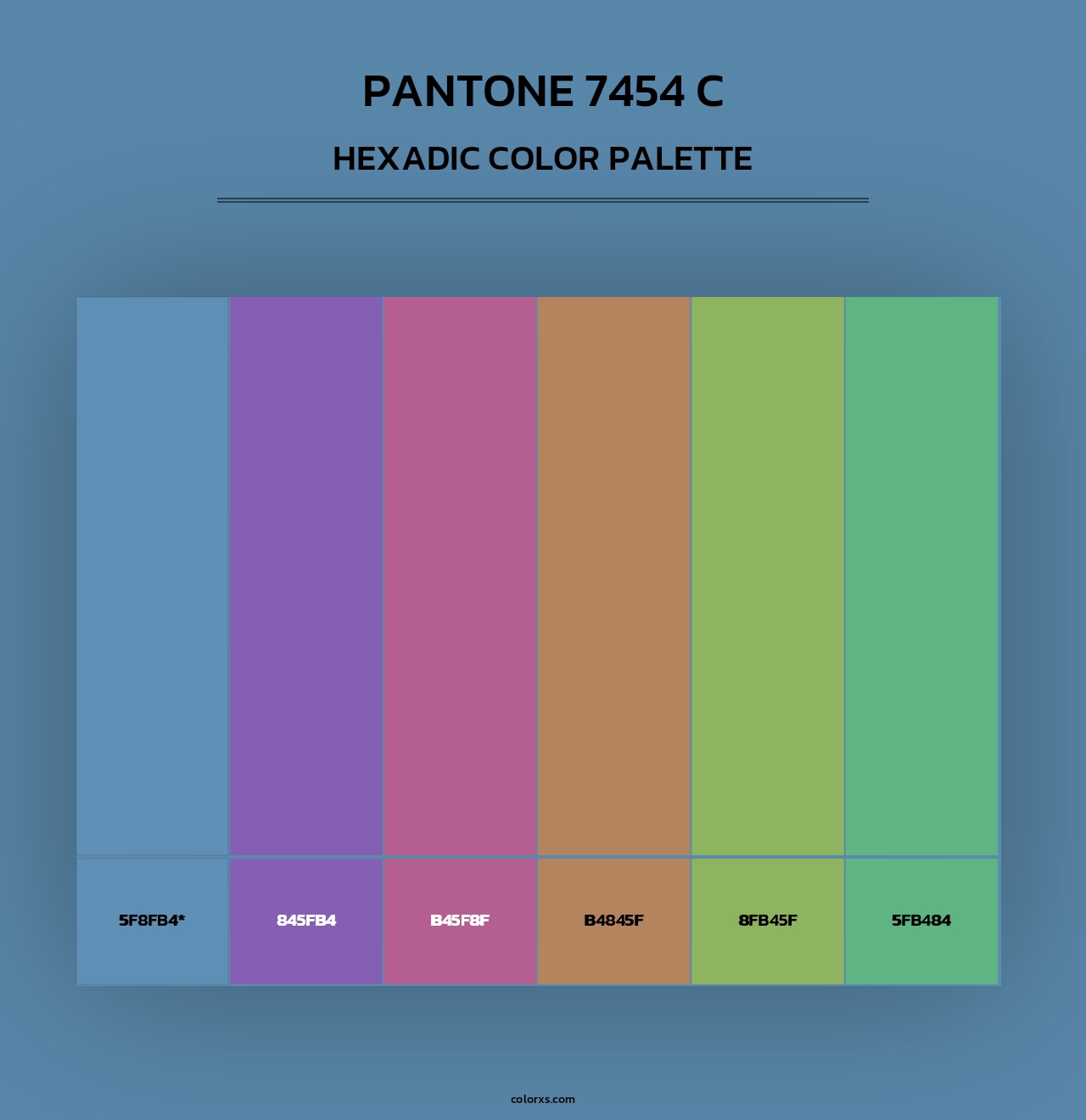 PANTONE 7454 C - Hexadic Color Palette