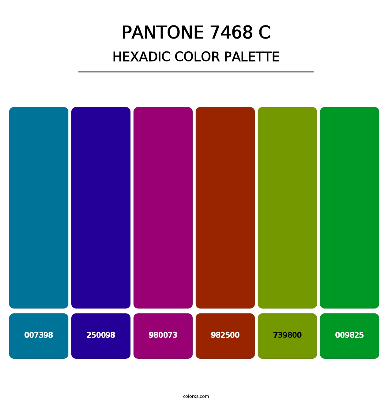 PANTONE 7468 C - Hexadic Color Palette