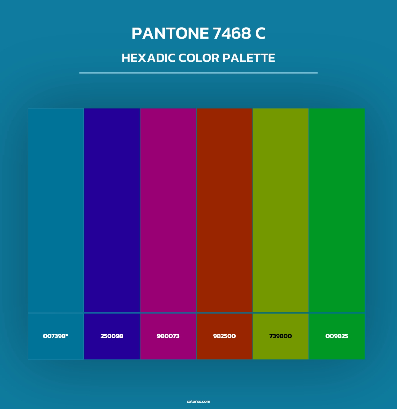 PANTONE 7468 C - Hexadic Color Palette