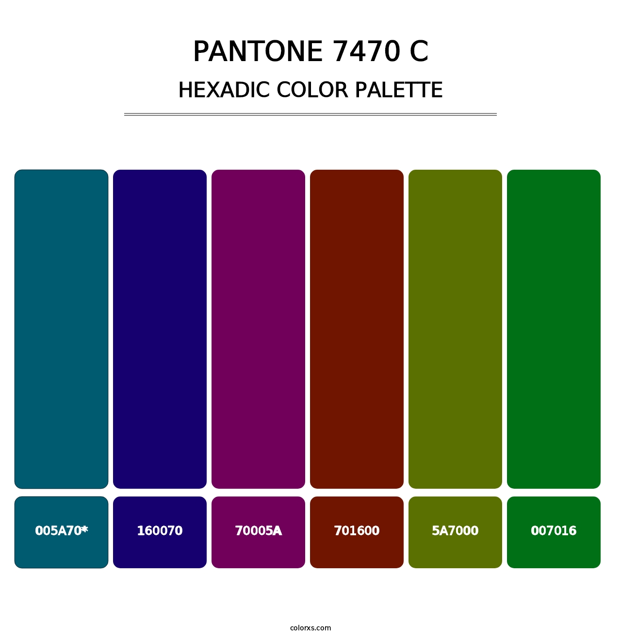 PANTONE 7470 C - Hexadic Color Palette
