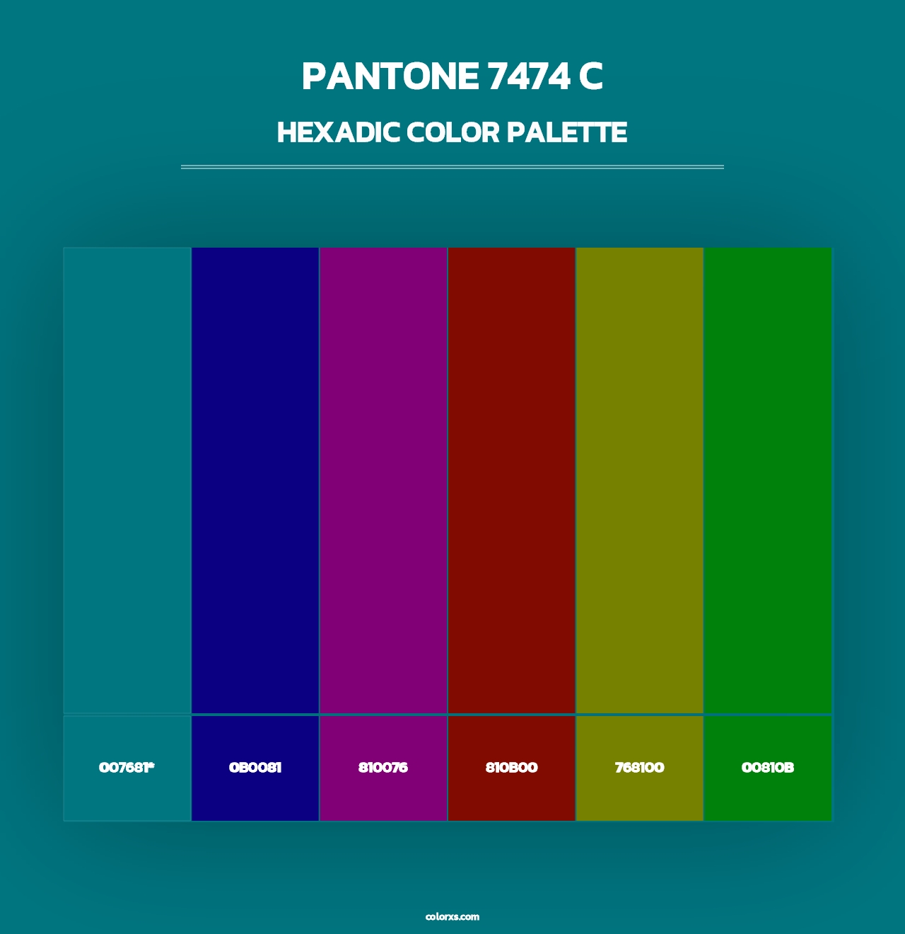 PANTONE 7474 C - Hexadic Color Palette