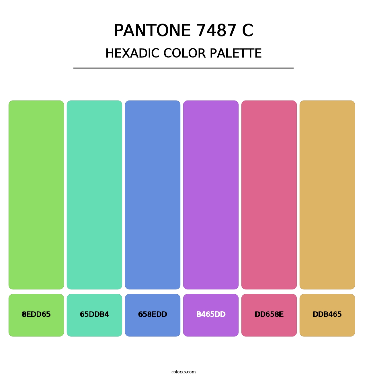 PANTONE 7487 C - Hexadic Color Palette