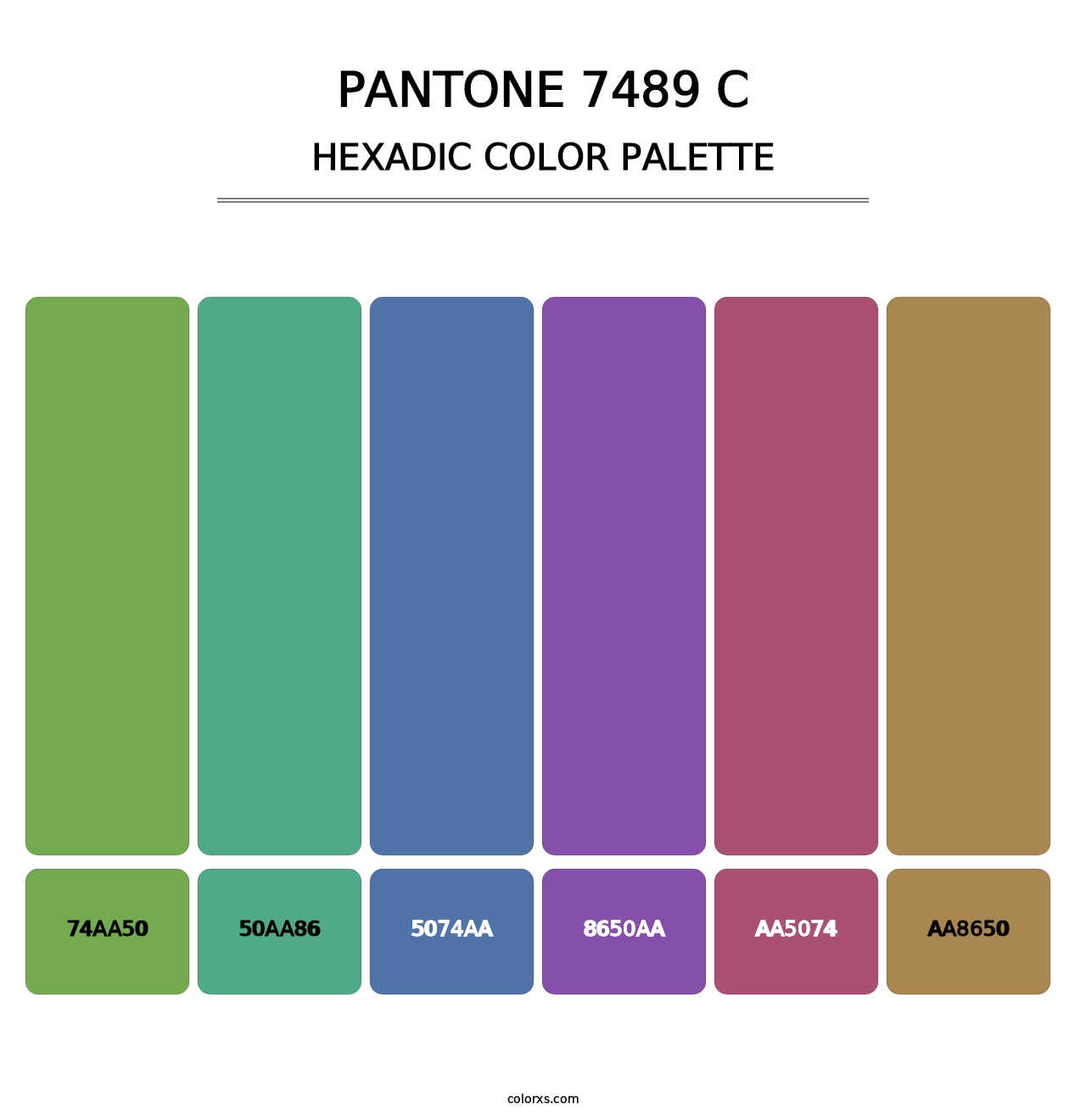 PANTONE 7489 C - Hexadic Color Palette