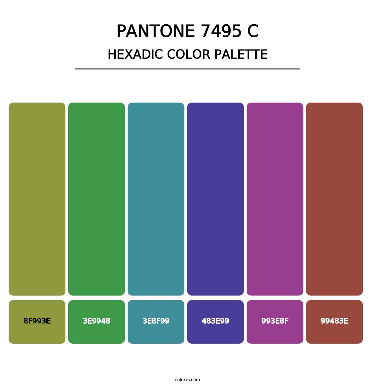PANTONE 7495 C - Hexadic Color Palette