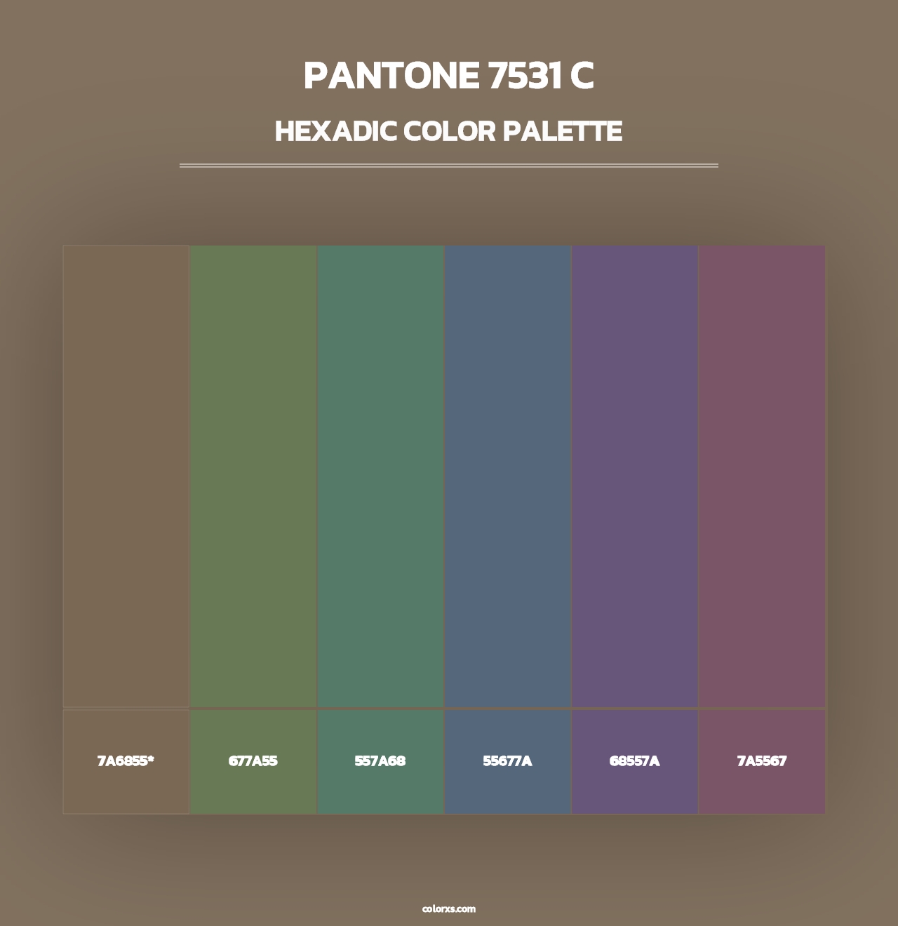 PANTONE 7531 C - Hexadic Color Palette
