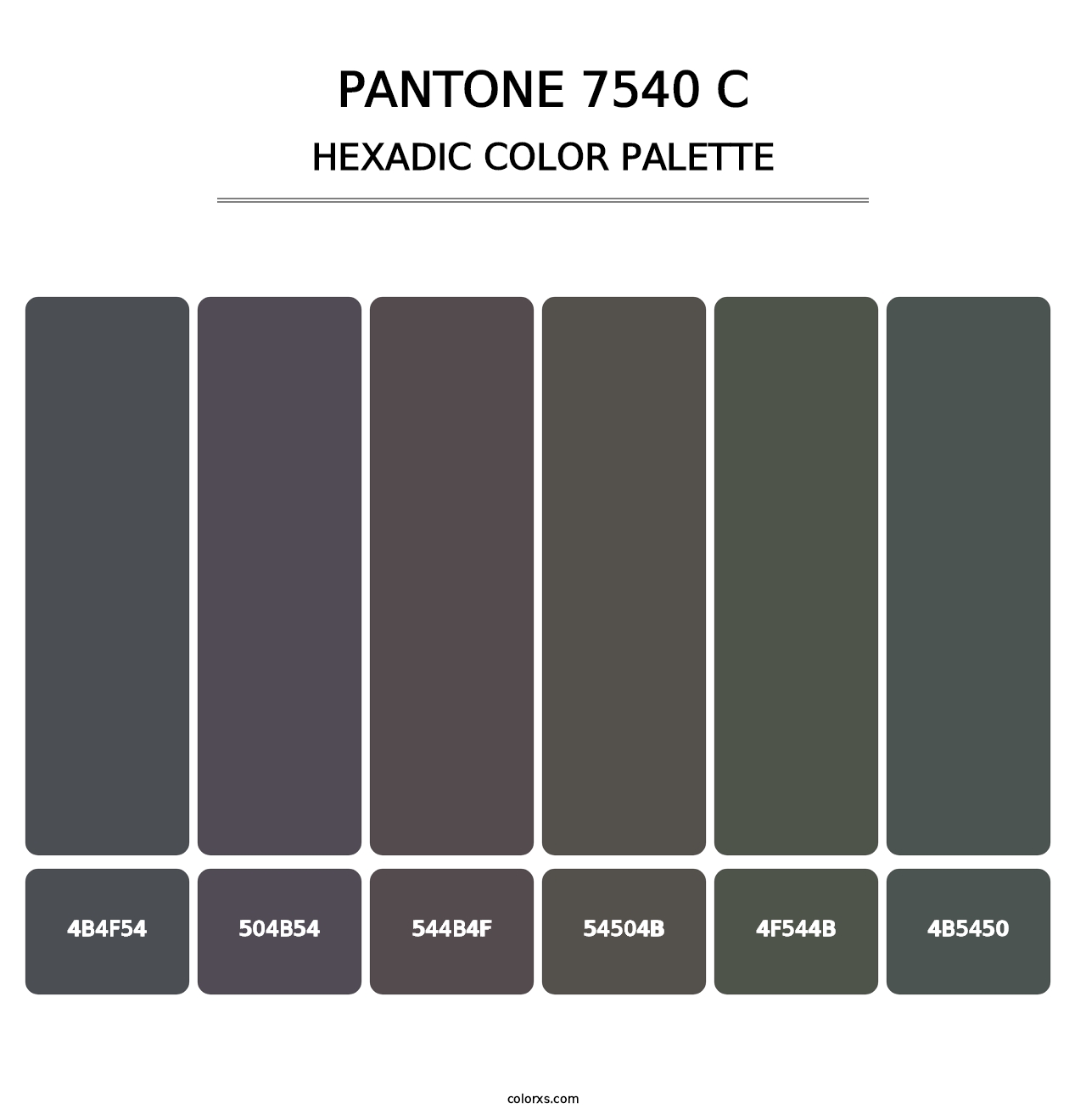 PANTONE 7540 C - Hexadic Color Palette