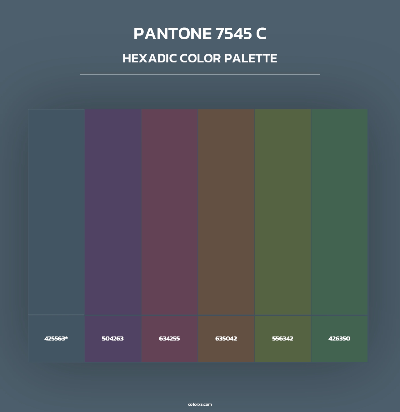 PANTONE 7545 C - Hexadic Color Palette