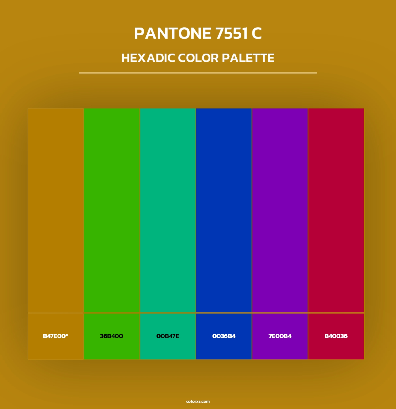 PANTONE 7551 C - Hexadic Color Palette