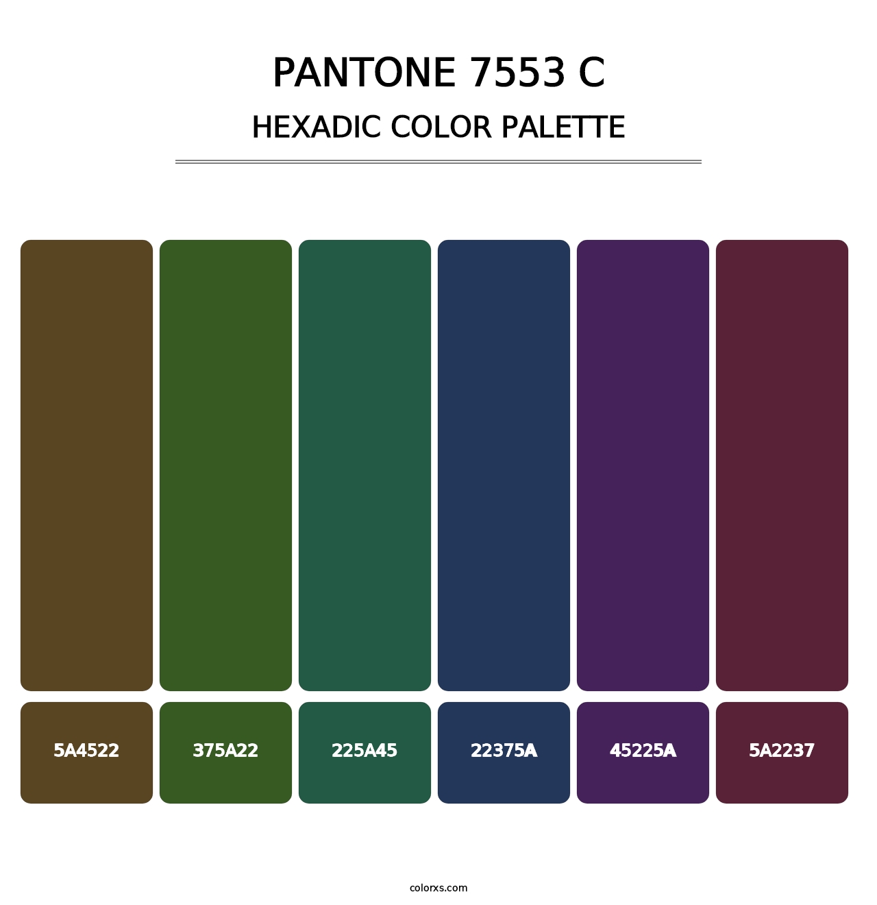 PANTONE 7553 C - Hexadic Color Palette