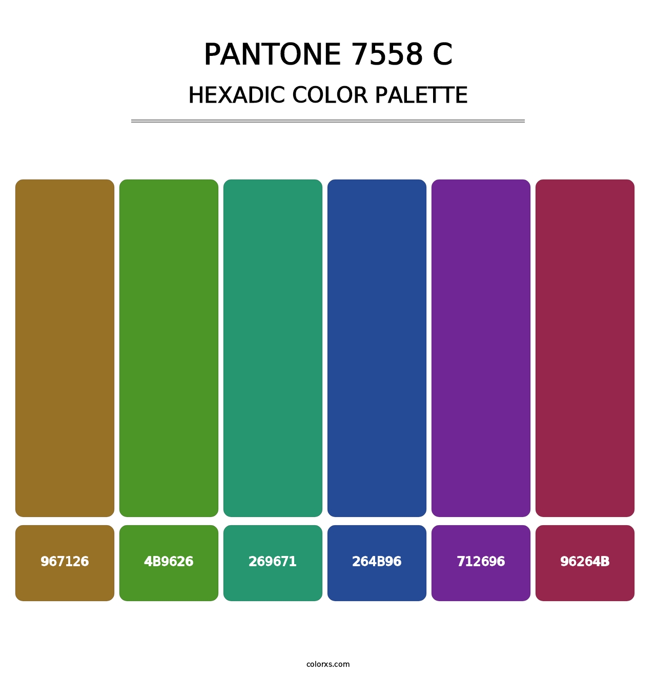 PANTONE 7558 C - Hexadic Color Palette