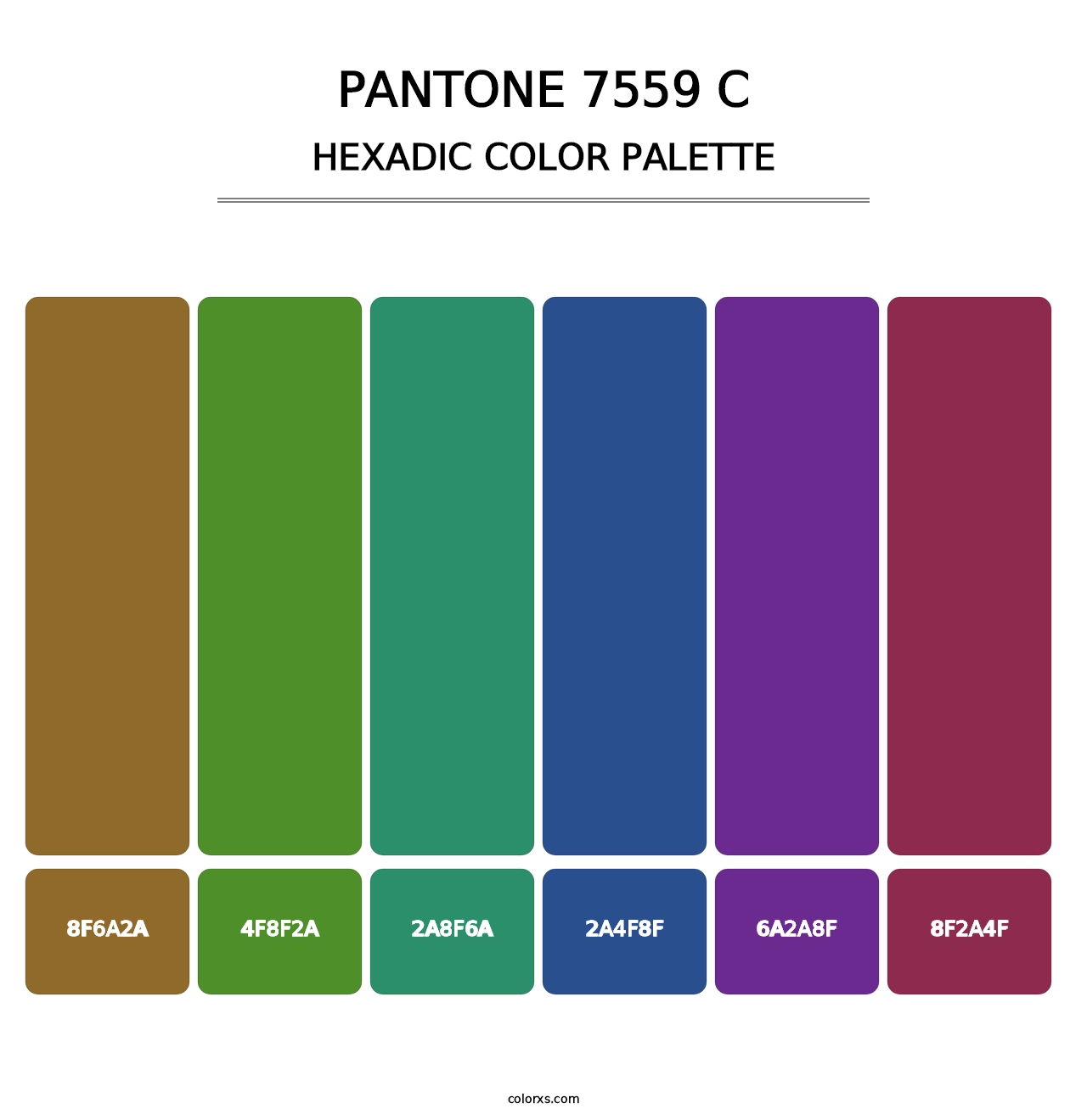 PANTONE 7559 C - Hexadic Color Palette