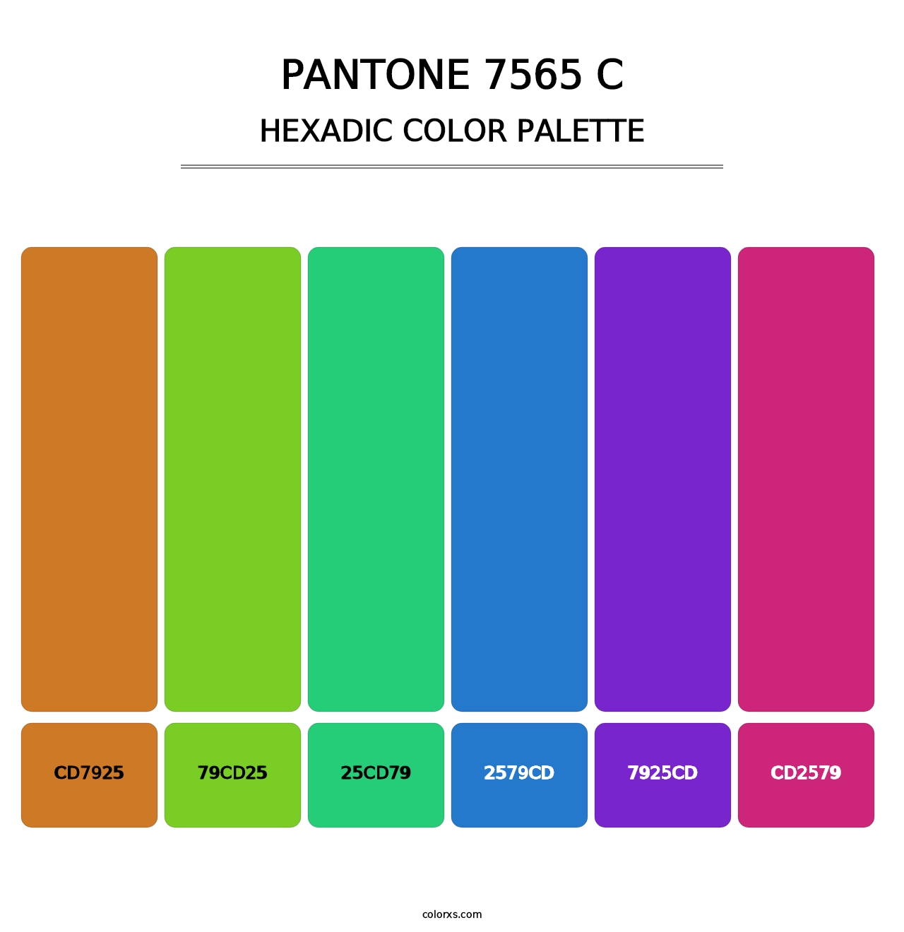PANTONE 7565 C - Hexadic Color Palette