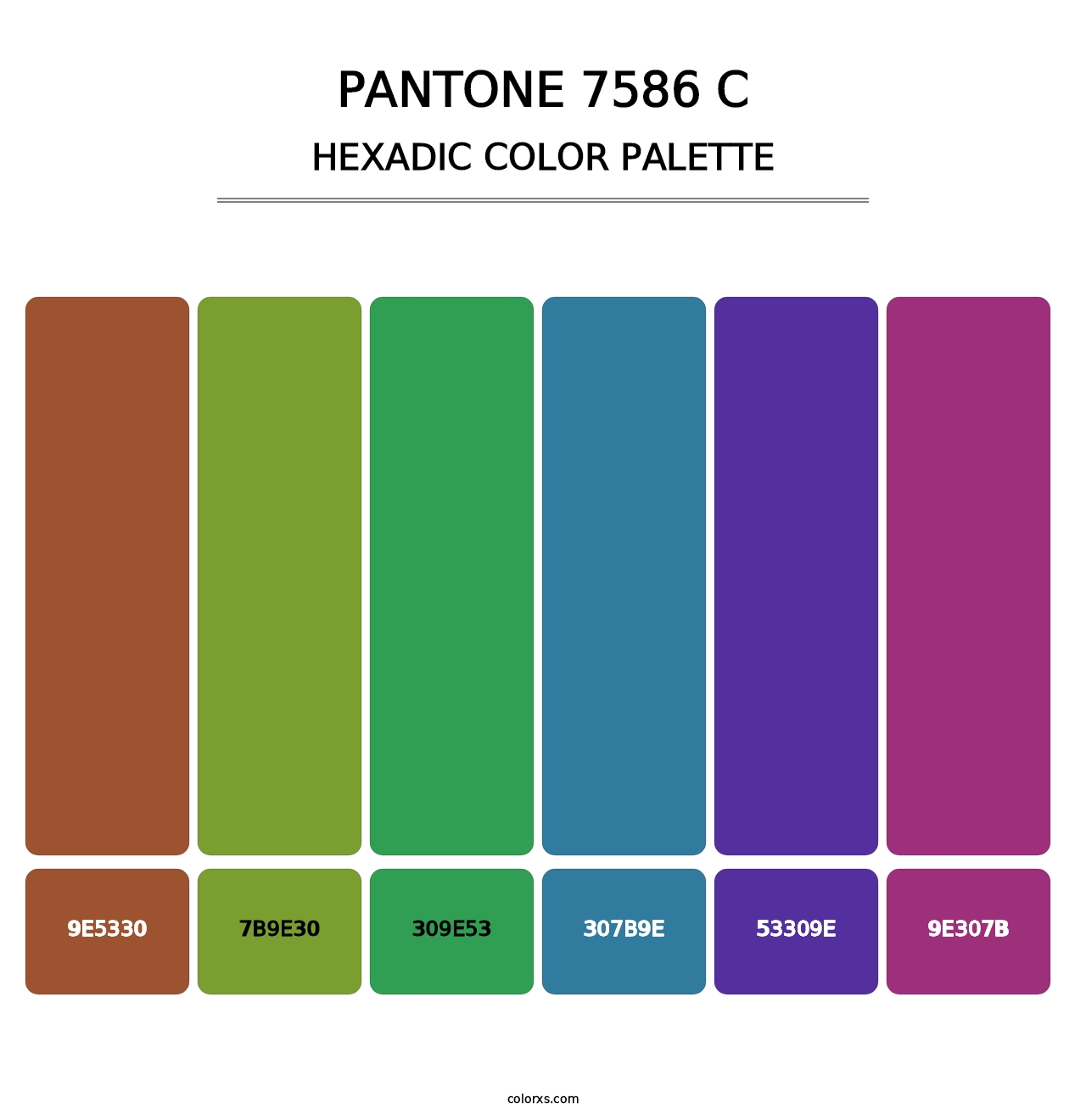 PANTONE 7586 C - Hexadic Color Palette