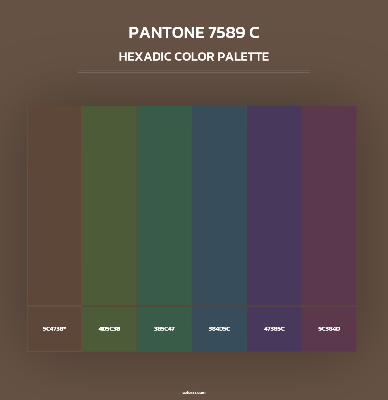 PANTONE 7589 C - Hexadic Color Palette
