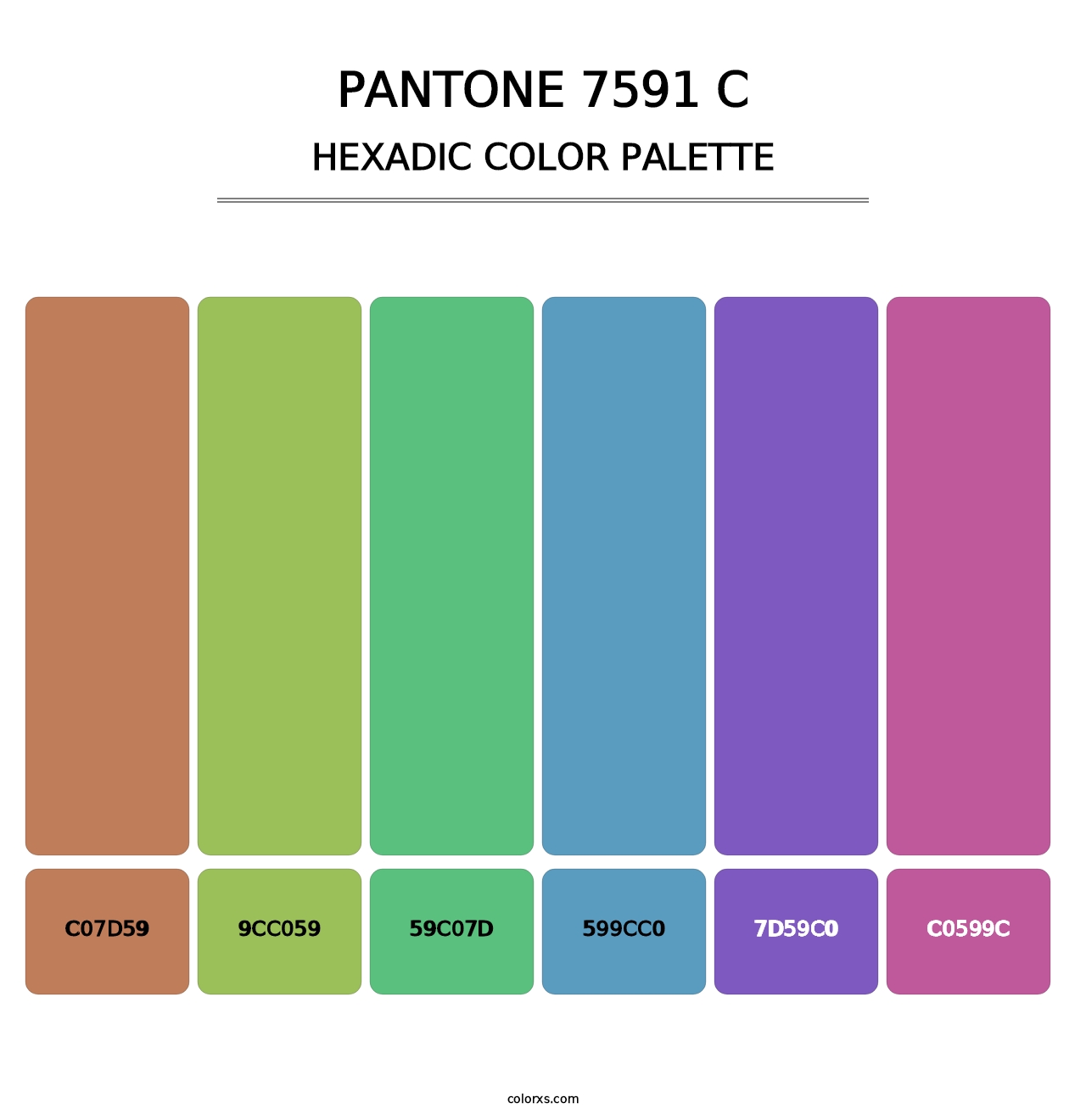 PANTONE 7591 C - Hexadic Color Palette