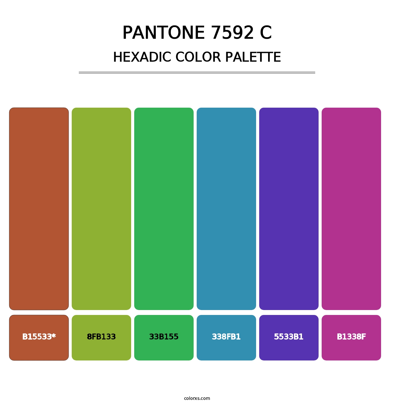 PANTONE 7592 C - Hexadic Color Palette