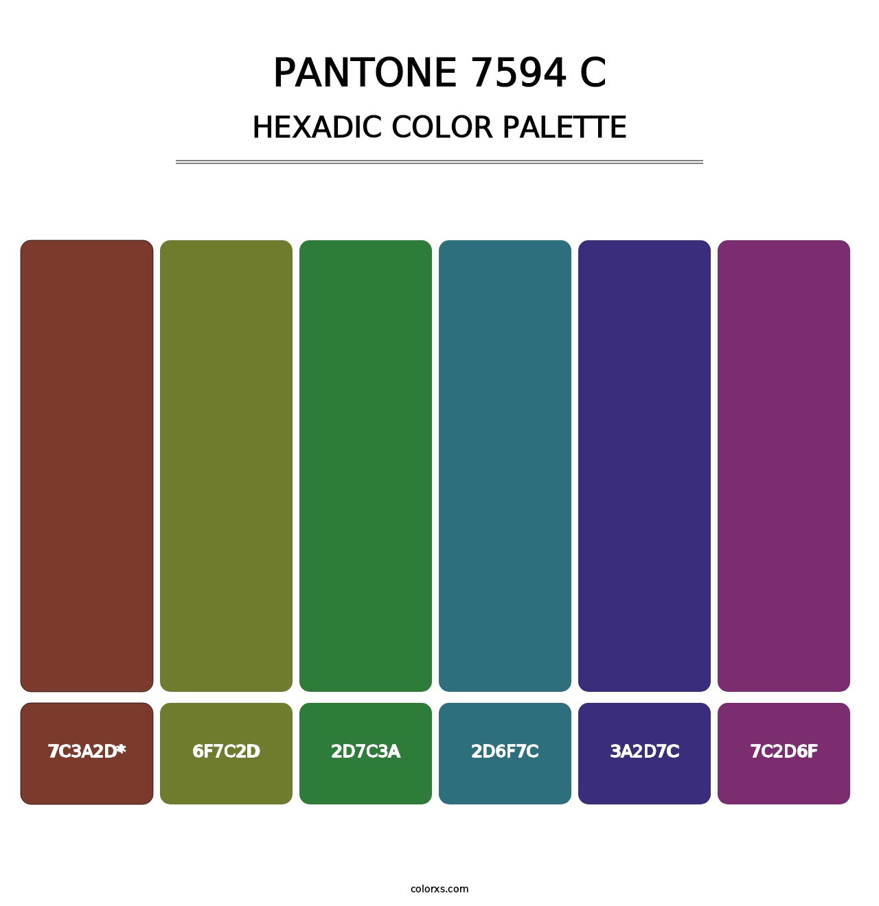 PANTONE 7594 C - Hexadic Color Palette