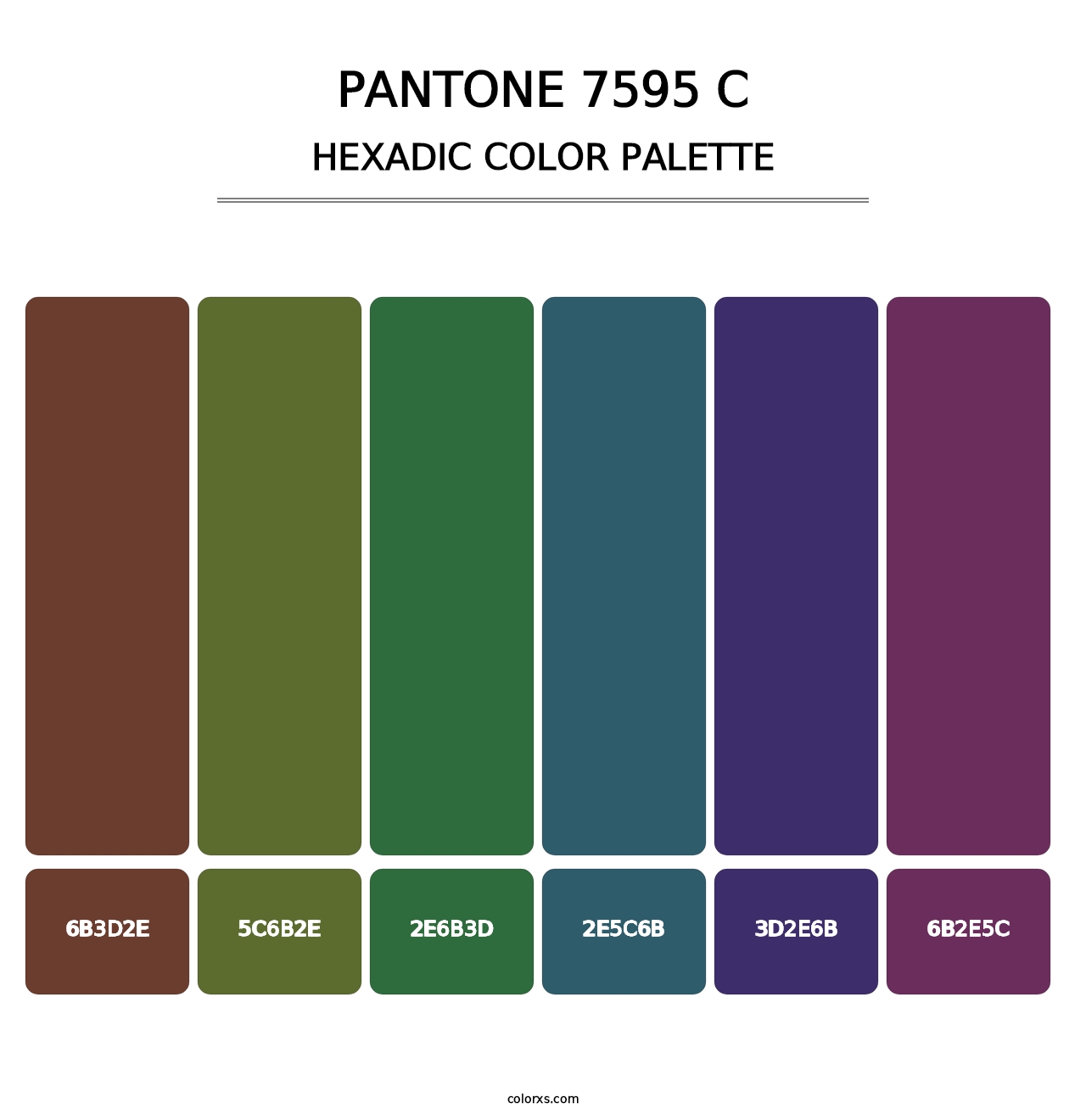 PANTONE 7595 C - Hexadic Color Palette