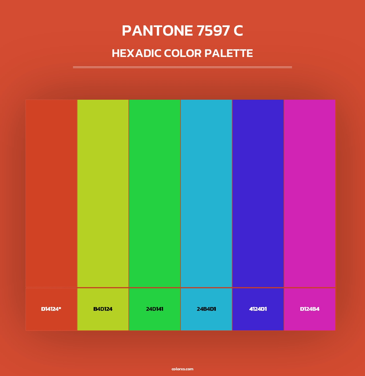 PANTONE 7597 C - Hexadic Color Palette