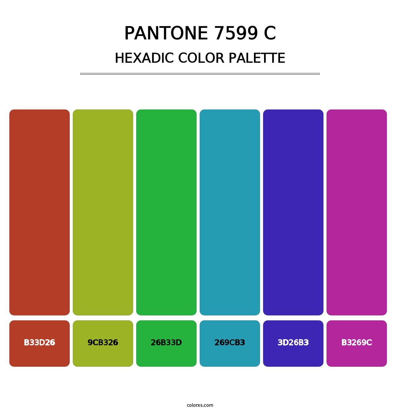 PANTONE 7599 C - Hexadic Color Palette