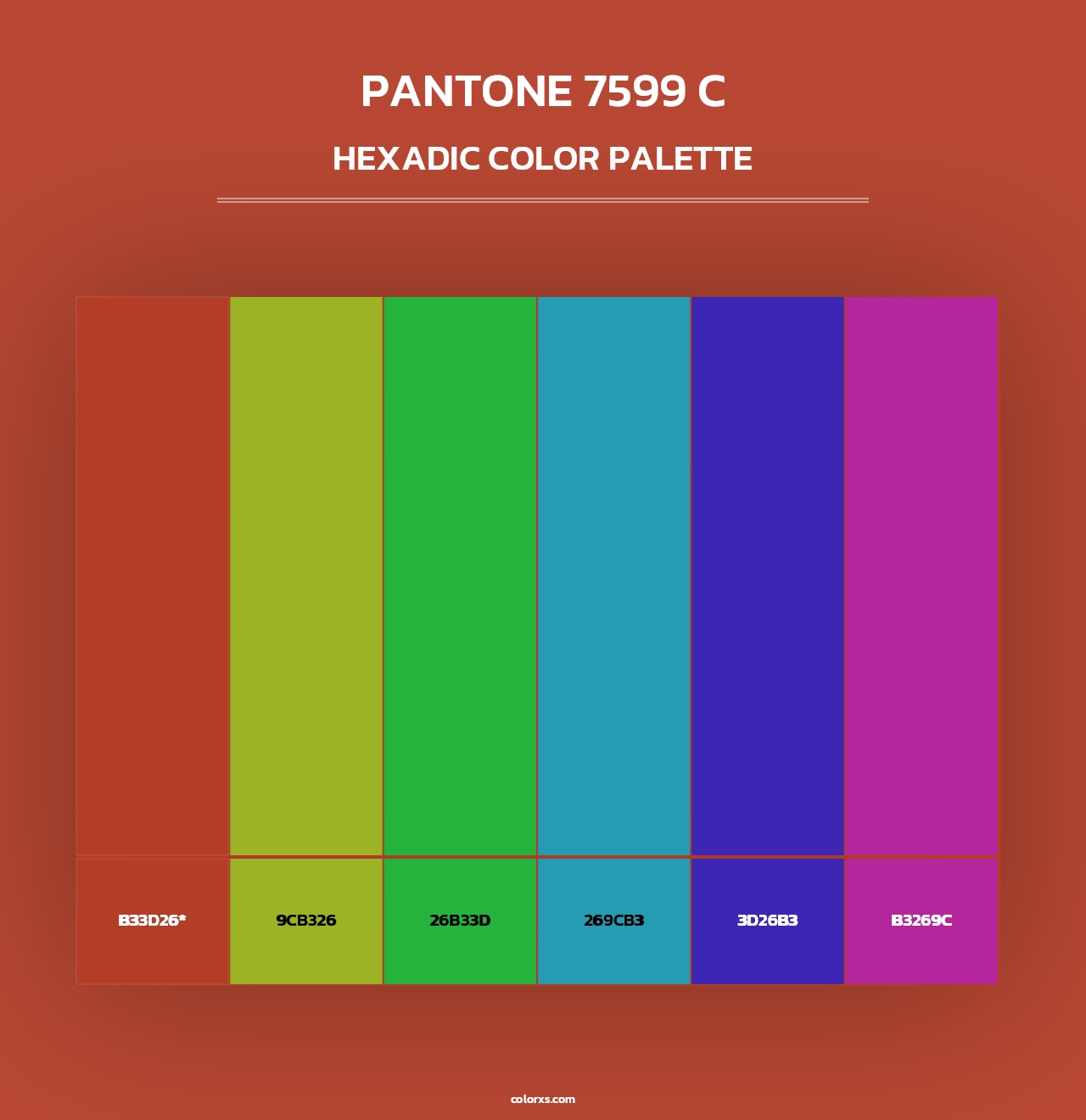 PANTONE 7599 C - Hexadic Color Palette