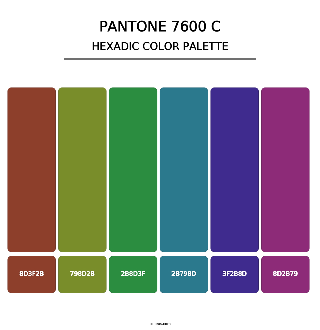 PANTONE 7600 C - Hexadic Color Palette