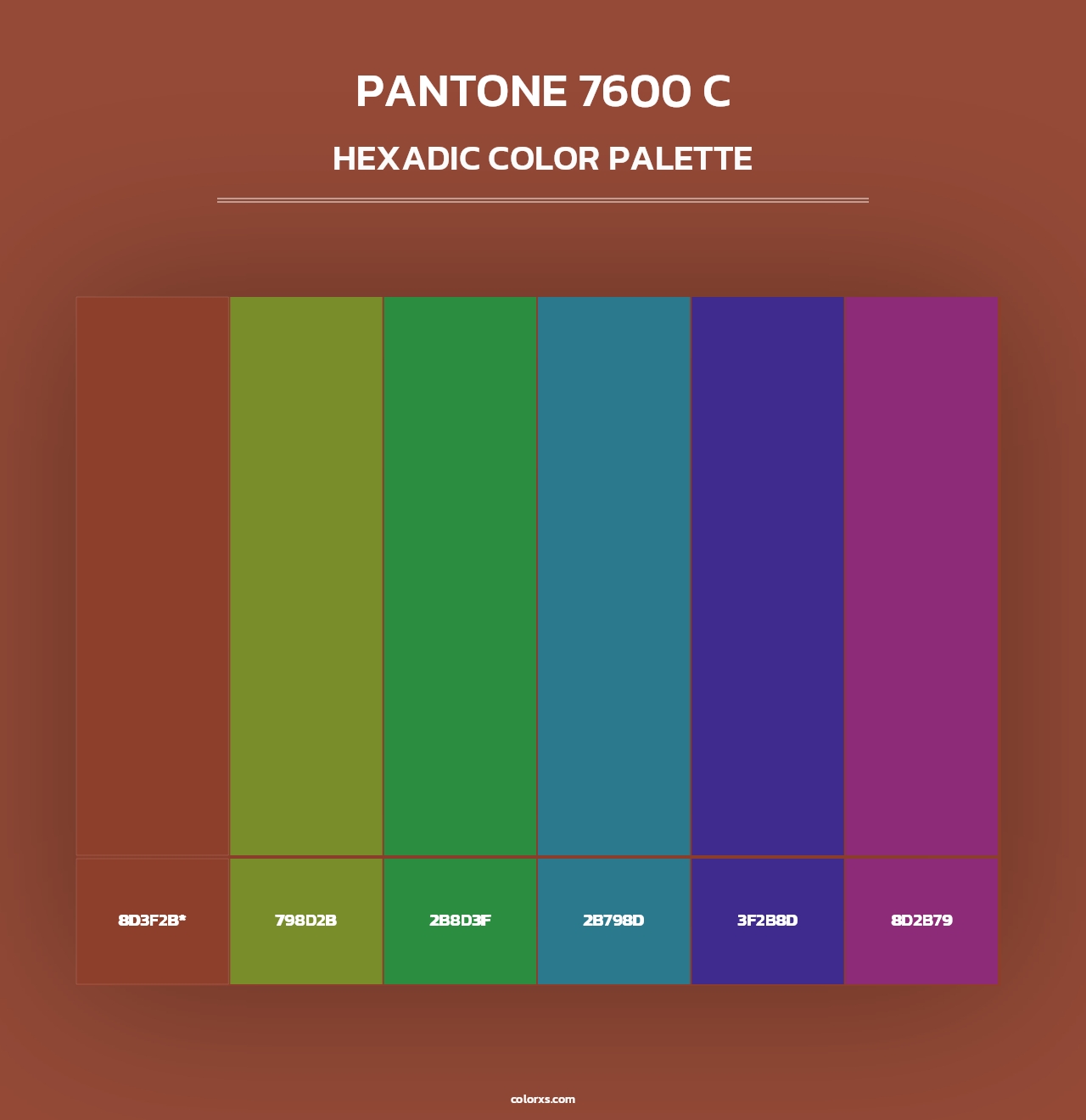 PANTONE 7600 C - Hexadic Color Palette
