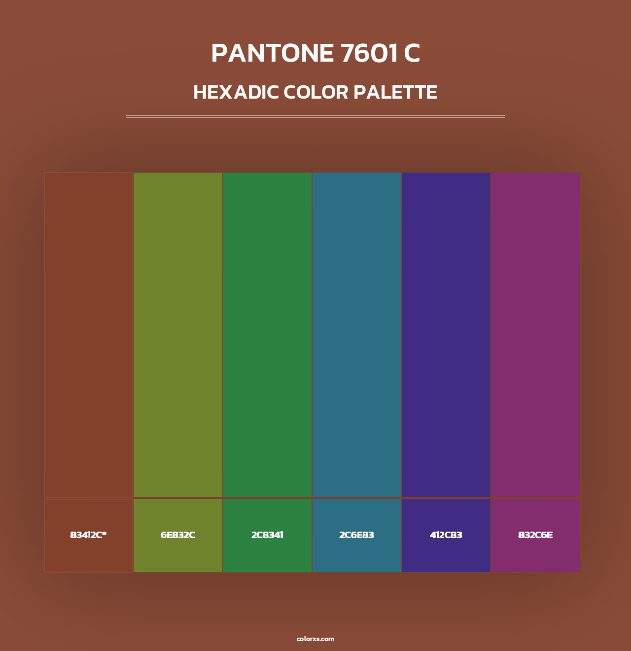 PANTONE 7601 C - Hexadic Color Palette