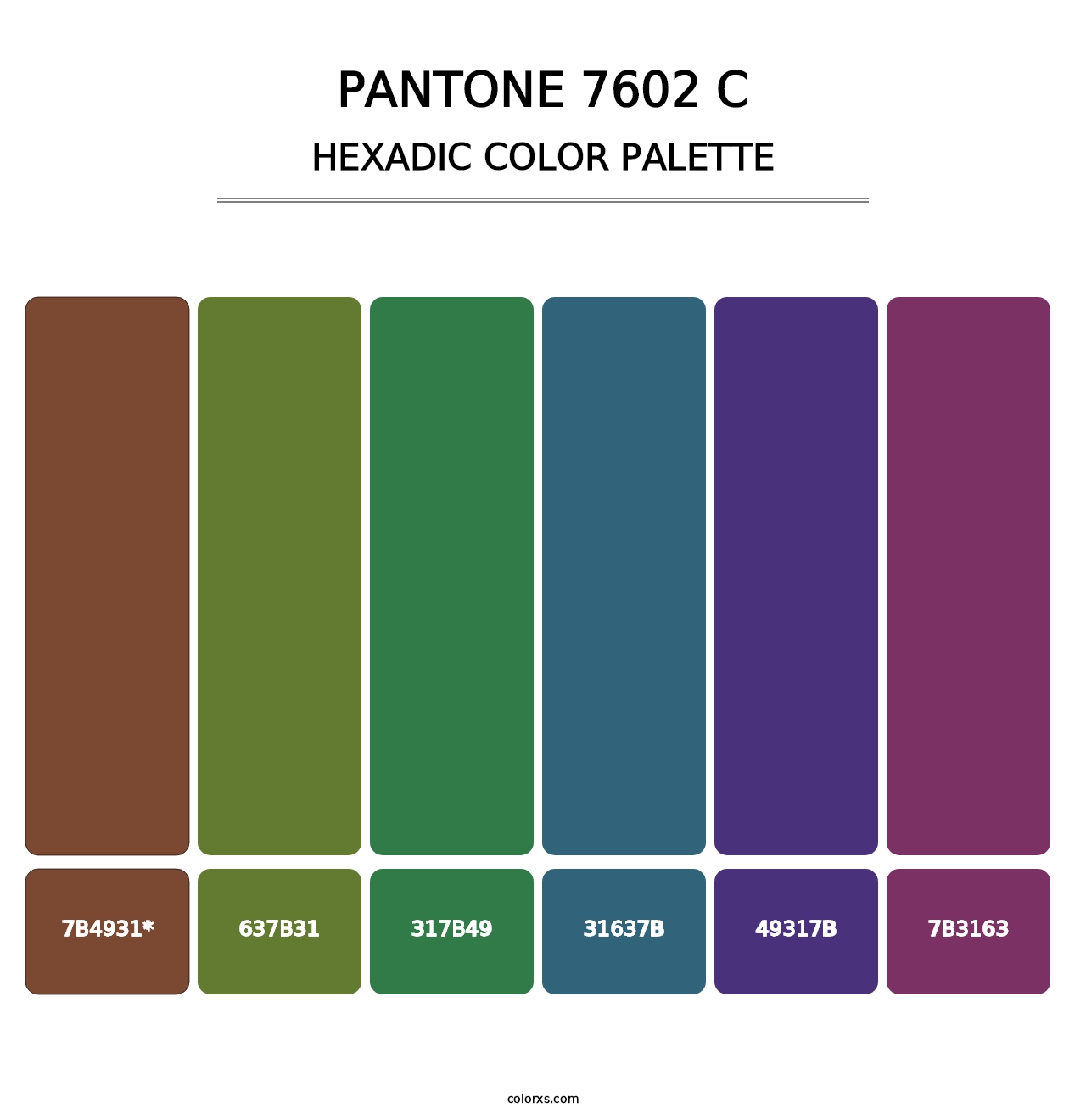 PANTONE 7602 C - Hexadic Color Palette