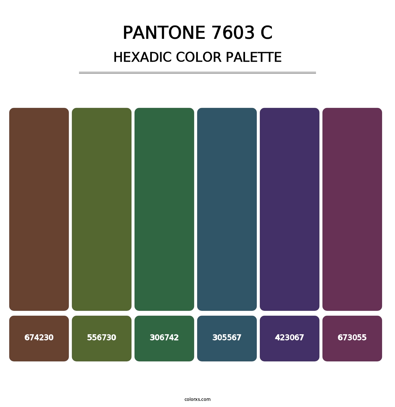 PANTONE 7603 C - Hexadic Color Palette